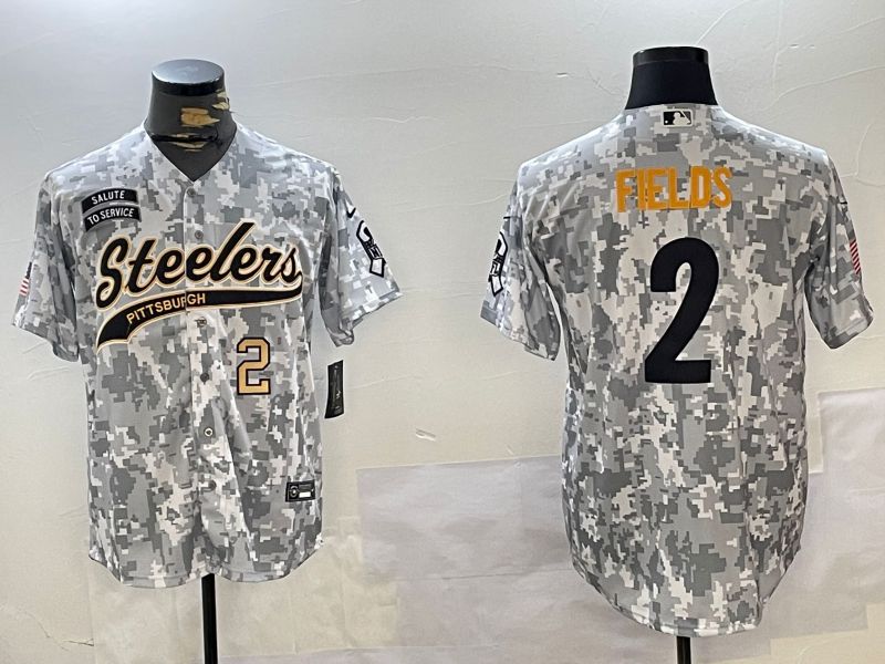 Men Pittsburgh Steelers #2 Fields Nike Arctic Camo 2024 Salute to Service Limited NFL Jersey style 3->pittsburgh steelers->NFL Jersey
